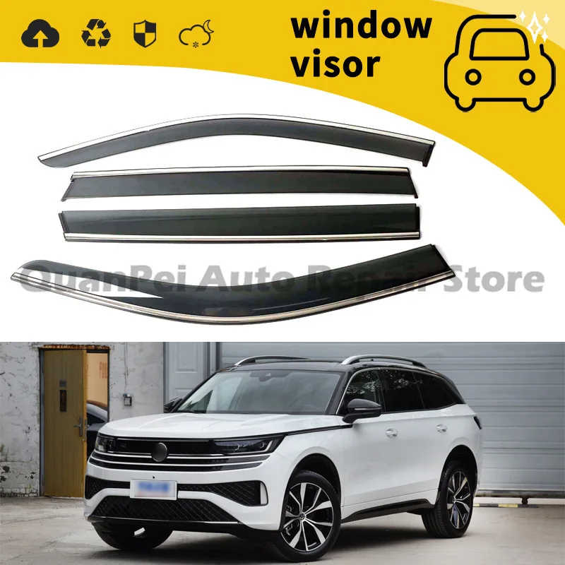 For Volkswagen Passat 2023 Rain Guards Window Deflectors Door Visors Eyebrows Side Window Rain Shields