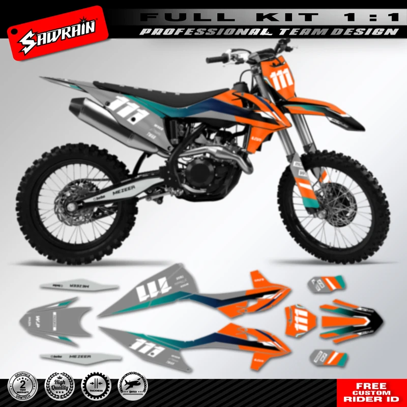 Sawrain دراجة نارية ملصق مخصص فريق الرسومات الشارات عدة ل KTM SX SXF 2019 2020 2021 2022 EXC XCW 2020-2023 #3