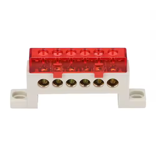 Zero wire terminal 3/4/5/6/7/10-Hole Distribution Box Terminal Block dustproof Ground Copper Bar Bridge type Busbar With cover - Image 5
