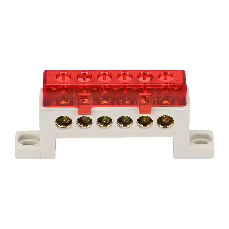Zero wire terminal 3/4/5/6/7/10-Hole Distribution Box Terminal Block dustproof Ground Copper Bar Bridge type Busbar With cover - Image 5