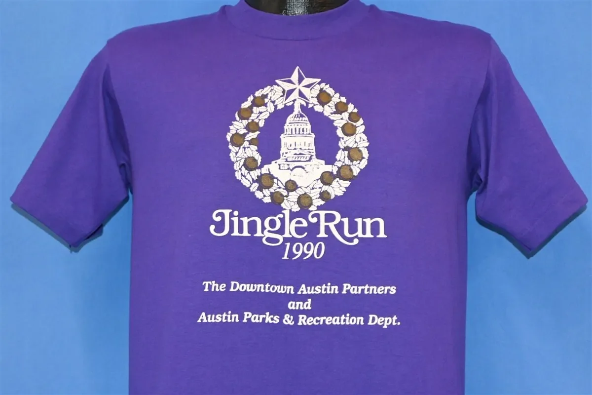 90er Jahre Jingle Run Austin Parks And Recreation Texas T-Shirt Medium
