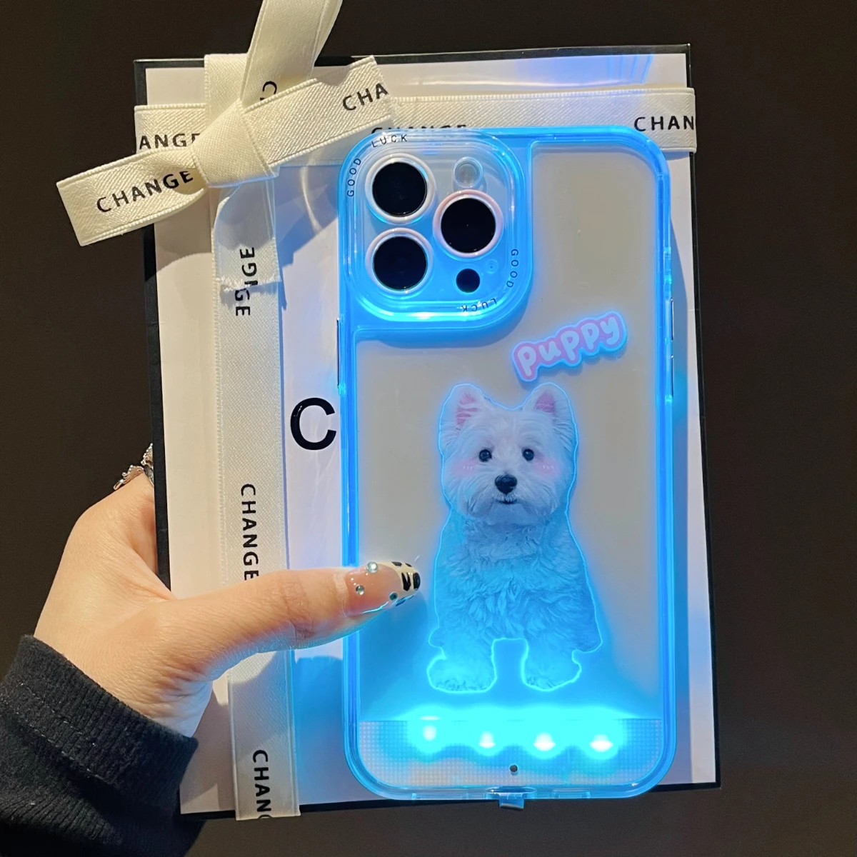 

Fashion Luminous Call Light Up Flash Cute Puppy Phone Case For iPhone 17 16 15 13 12 11 14 Pro Max Plus Penguin Shockproof Cover