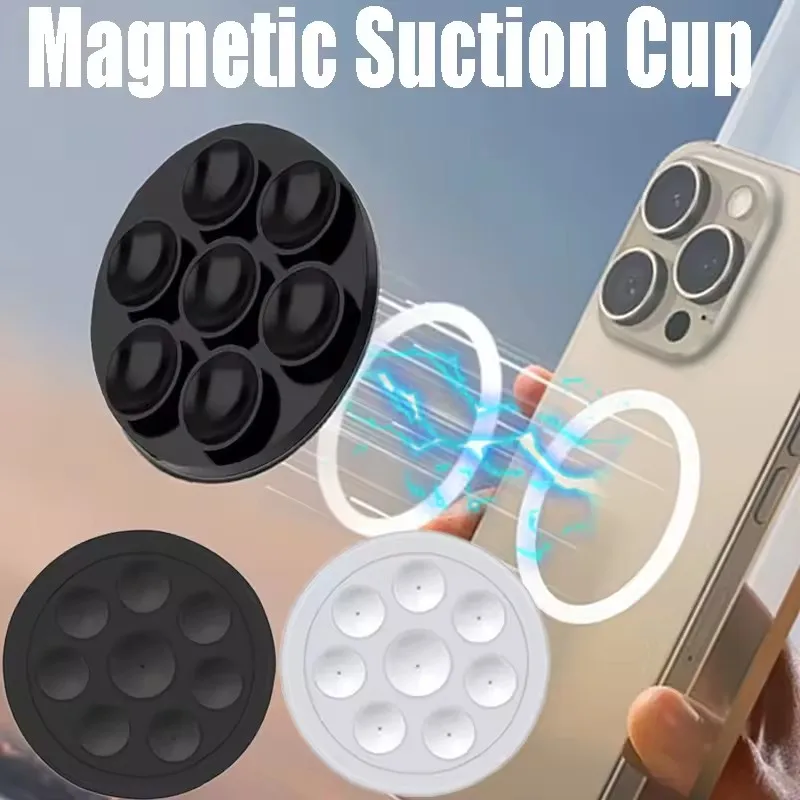 

For Magsafe Magnetic Suction Cup Phone Holder Silicone Magnet Wall Mount CellPhone Stand Universal Bracket For IPhone 15 Samsung