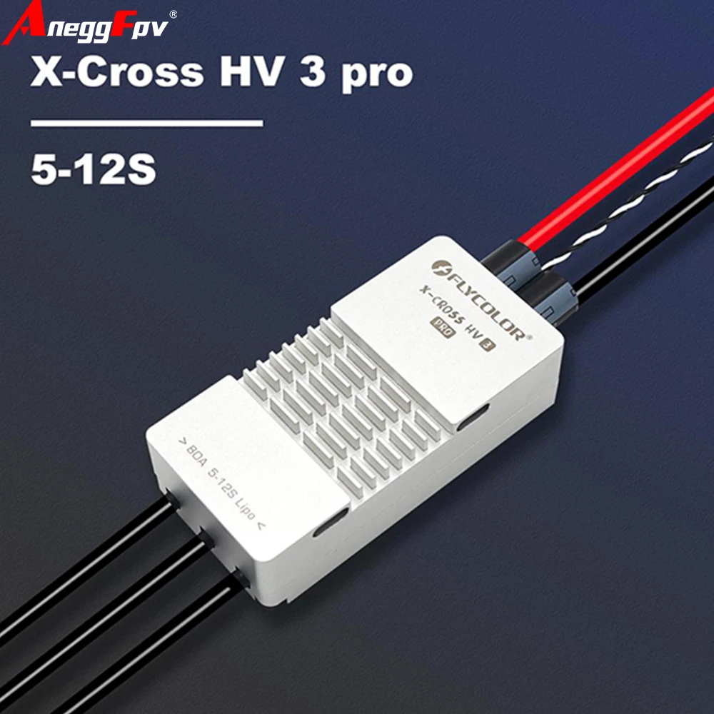 

Flycolor X-CROSS HV3 PRO 80A 200A ESC 5-12S BLHeli-32 Dshot Proshot 64MHz ARM 32-Bit Speed Controller for RC FPV Racing Drone