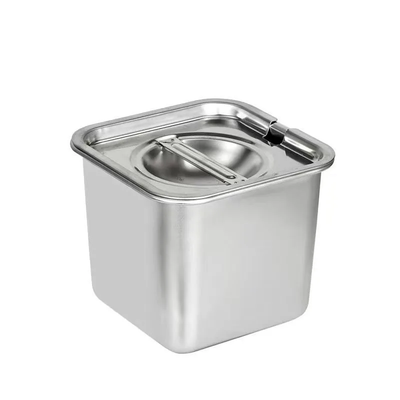 Stainless Steel Square Seasoning Box with Lid, Jam Jar Seasoning Cup for Kitchen Condiment & BBQ
