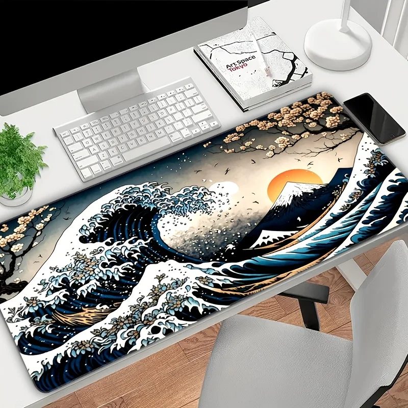 Oversize Wave Pattern Large Size Non-slip Rubber Mouse pad Computer Gaming accessories Keyboard Desktop Decorate Mat for Offices
