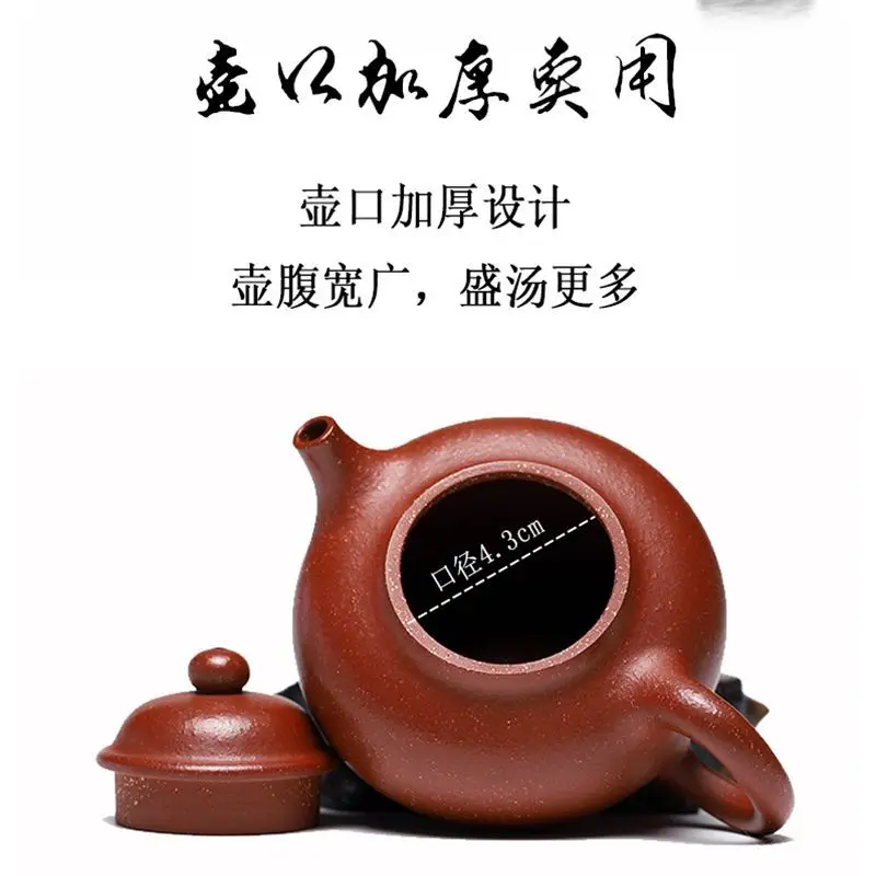 Paul Yixing Zisha With Internal Ball Hole For Tea Brewing Authentic Red Jiangpo Rongtian Teapot