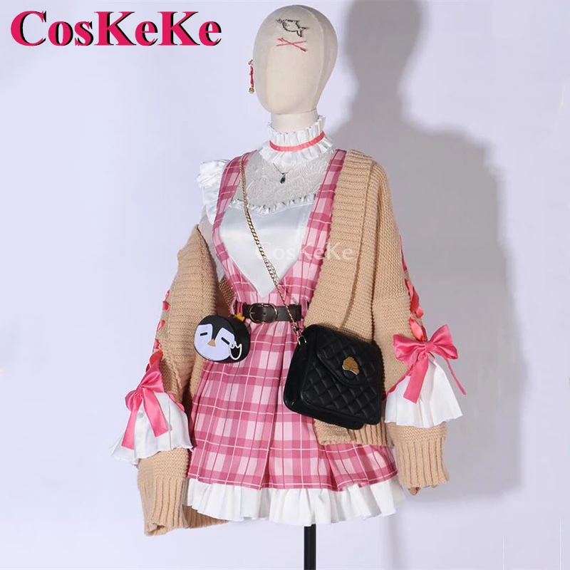 CosKeKe Petra Gurin Cosplay Anime VTuber NIJISANJI Costume Cute Winter New Outfit Plaid Skirt Halloween Party Role Play Clothing