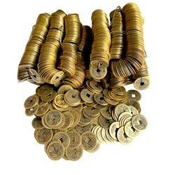 100Pcs Chinese Copper Coins Craft Feng Shui Lucky Blessing Ancient Antique I Ching Currency Retro Collectible Curio Souvenir