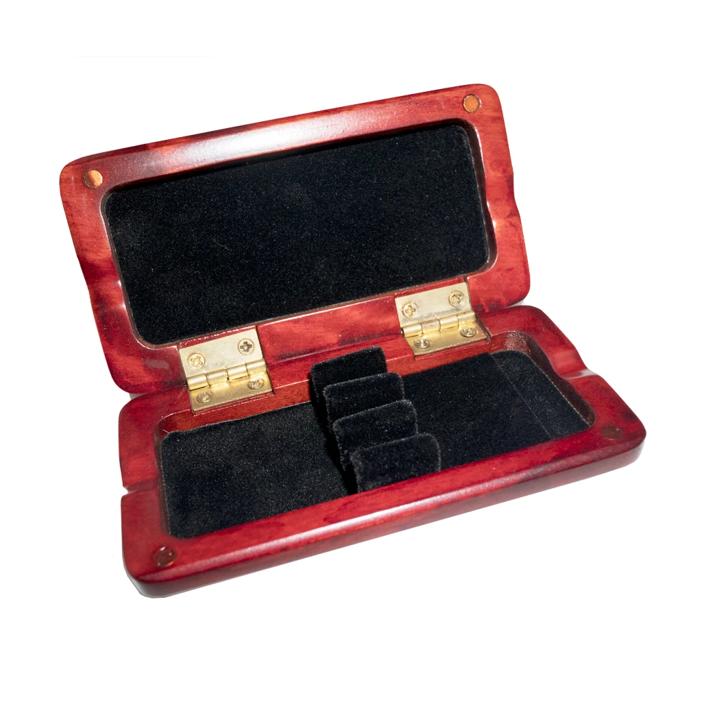 Wooden Reed Case With Inner Soft Cloth Instrument Accessories Container Red Wood Reeds Holder Storage Box For 3PCS Oboe Reeds