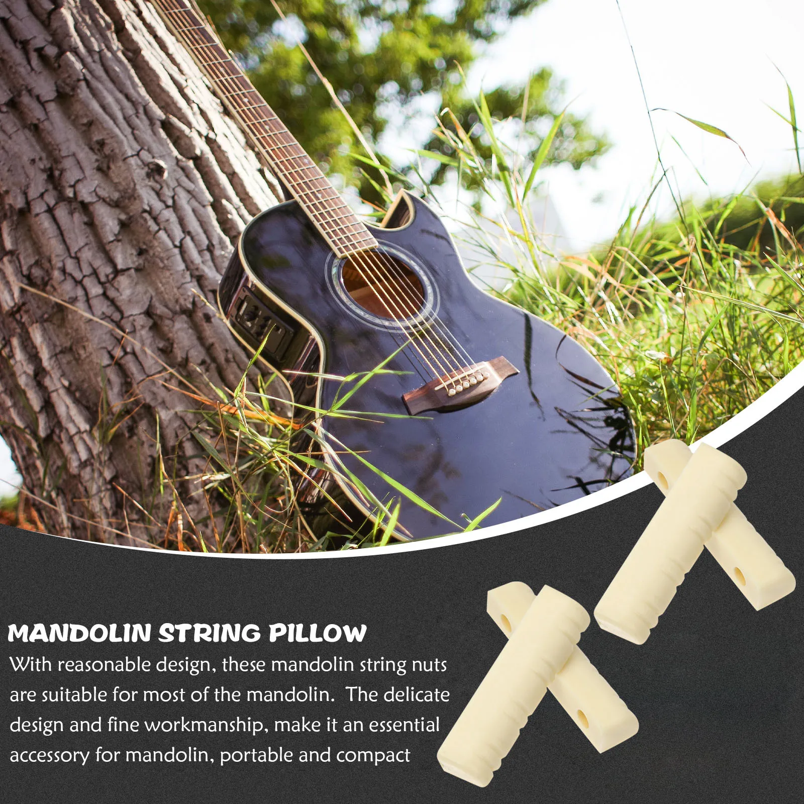 

5Pcs Durable Plastic Mandolin Nut Replacement Parts Improve Sound Quality Essential Accessory Mandolin Nut Instrument Part