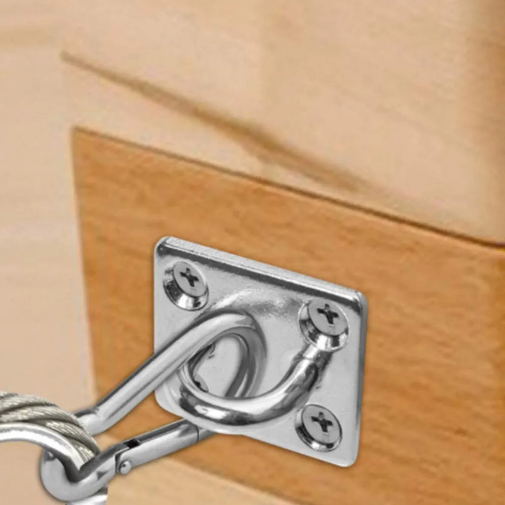 4Pcs Stainless Steel Horse Tie Up Rings Stable Wall Mount Hook For Hay Net Rope Decking Fittings Fixed Safety Buckle Accessories
