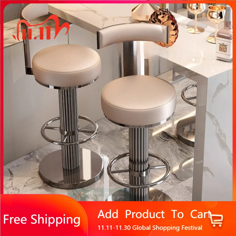 

Reception Counter Bar Stools Retro Unique High Salon Gaming Designer Luxury Bar Stools American Sturdy Sillas De Bar Furniture