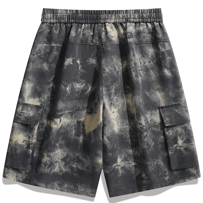 UETEEY 2024 Brand Summer Hot Shorts Men Casual Loose Trend Ice Feeling Korea Tie Dye Drawstring Fashion Outdoor Male Short Pants