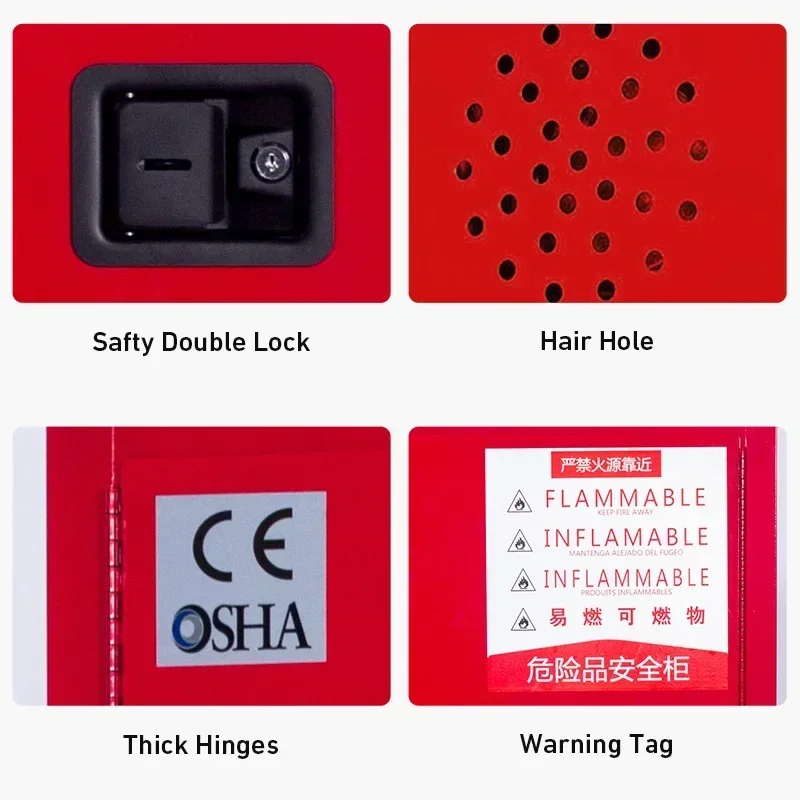 Laboratory Chemical Storage Cabinet Combustible Products 4-12 Gallons Safety Container Cabinet