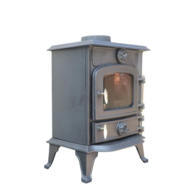 Modern Indoor Wood Burning Fireplace 8kw Cast Iron Wood Furnace
