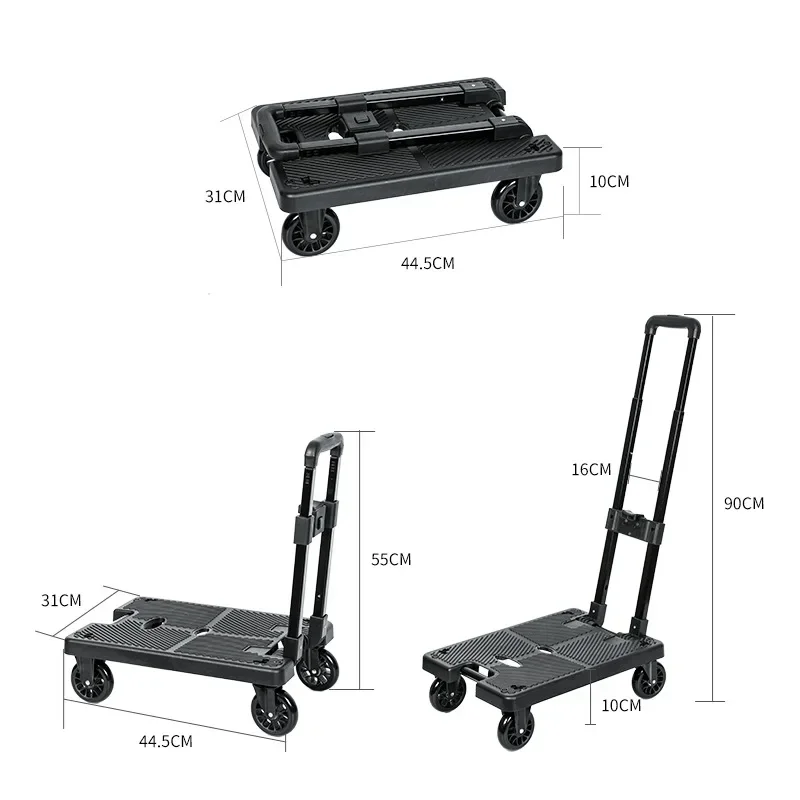 

Outdoor Portable Foldable Flat Panel Small Trailer Factory Supermarket Small Goods Tool Cart Home Pickup Express Trolley