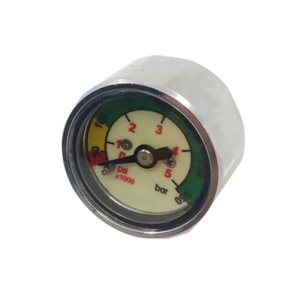 Scuba Pony Bottle Pressure Gauge 1 Inch Face 350 BAR/5000 PSI 7/16Inch-20UNF Threads Diving