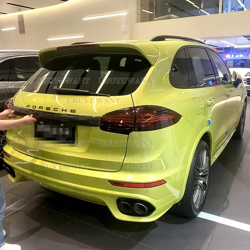 

Средний спойлер из настоящего углеродного волокна для Porsche Cayenne 958 92A MK2 SUV GTS 2015-2017, заднее крыло багажника из настоящего углеродного волокна, спойлер на крышу