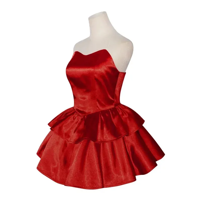 

COSda@Anime Cosplay Costume for Women, Perfect Blue, Mima, Strapless Tube Dress, Sauna Band, Leggings and Gloves, High Waist