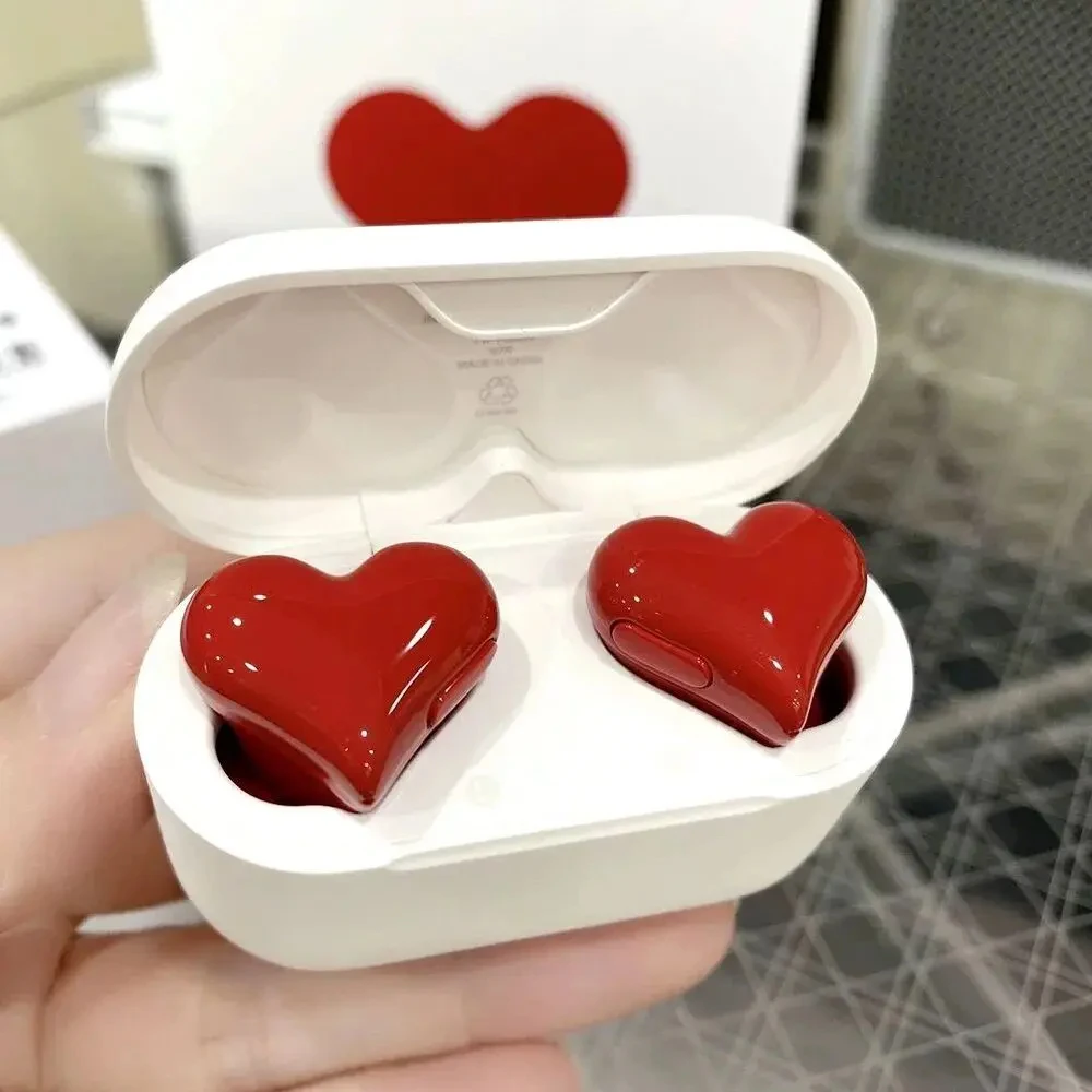 Heartbuds Wireless Earphones TWS Earbuds Bluetooth Headset Heart Buds Women Fashion Gaming Student Heart Shaped Headphones Gift