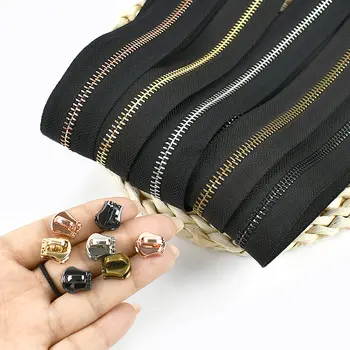 2 yardy 3#5# kovový zip po yardech zipy jezdec kabelka zavazadla náhrada zip tašky oblečení zipy opravy sady šicí příslušenství 10 nejlepší prodej zip na zavazadla - №4