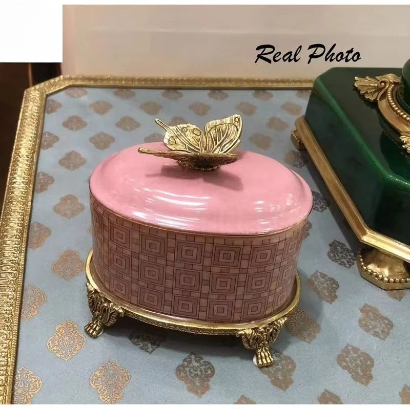 European Interior Accessories Bedroom Dresser Square Storage Box Vintage Jewelry Box Watch Box