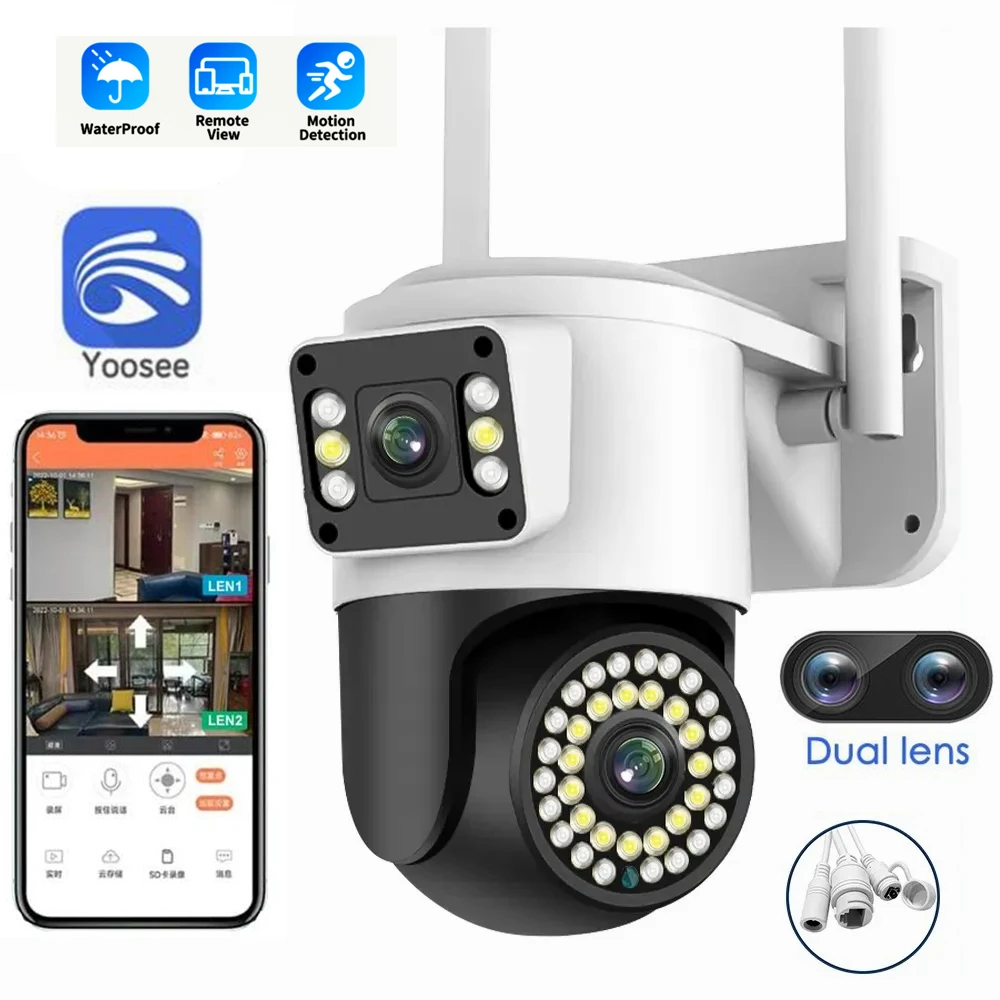 

Yoosee Outdoor 4MP Wireless Security PTZ IP Camera Motion Detection Dual Screens WiFi Camera CCTV Security System Waterproof