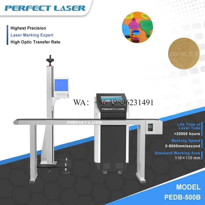 Wmwmnu 20W 30W 60W CO2 Flying Marker Engraver for Glass Plastic Wood Bottle Pipe PVC PCB QR Code Engraving