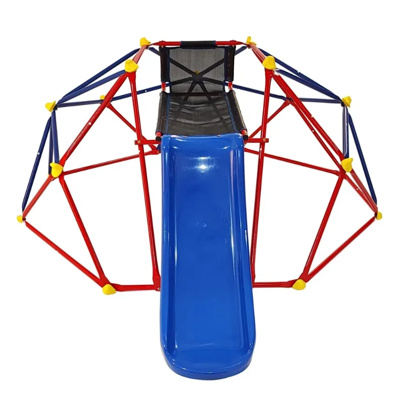 XCF007 Scalatore a cupola da 6 piedi con scivolo da 1,2 m per scalatore per bambini con pietre da arrampicata Attrezzatura per parchi giochi all'aperto per bambini All'aperto