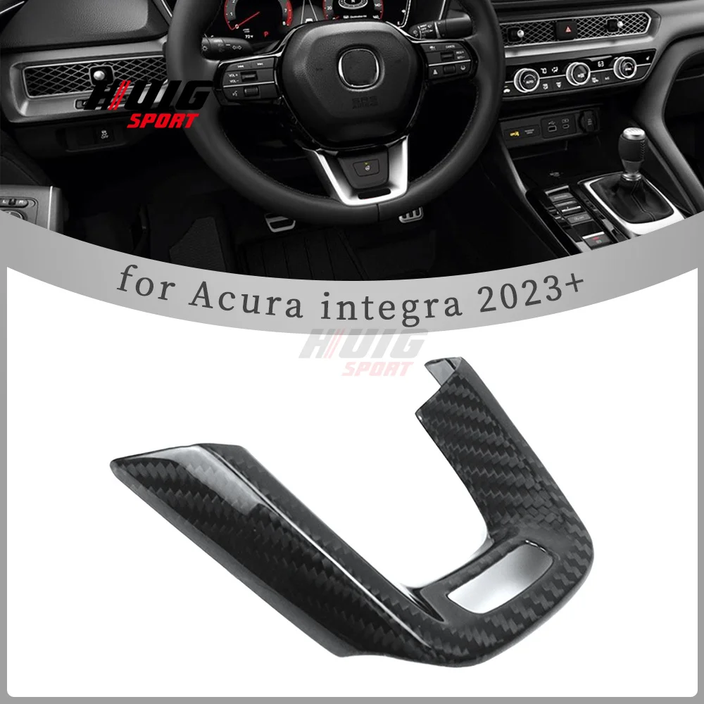 Carbon Fiber Car Interior Steering Wheel Panel Cover Trim Accessories For Acura Integra Type S A-Spec 2022 2023 2024 2025