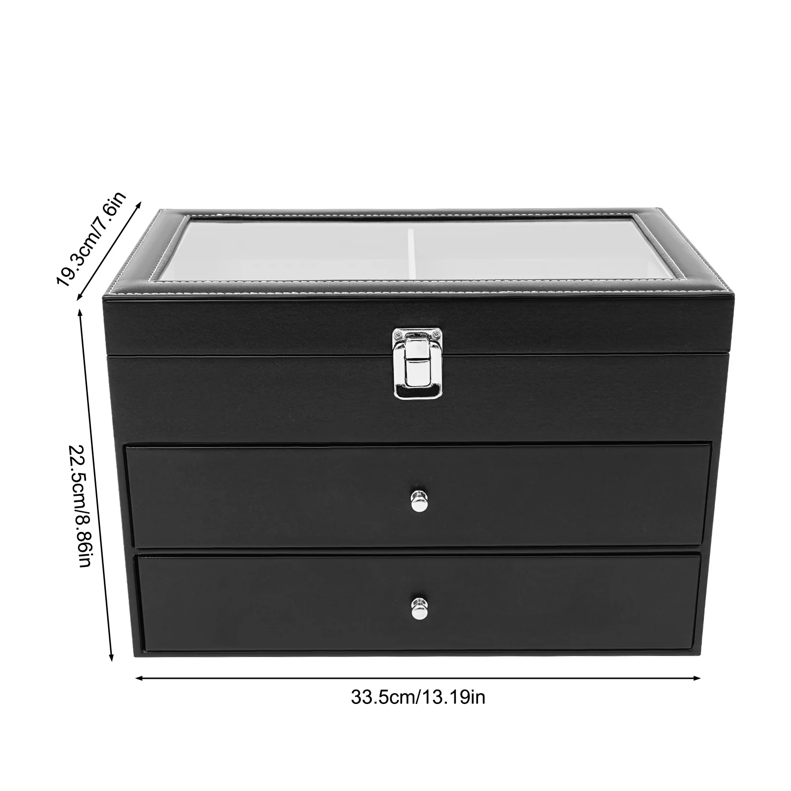 

Бархатный органайзер для часов на 24 слота, 3-слойный футляр для хранения часов и очков, коробка для демонстрации часов и очков с большим стеклом