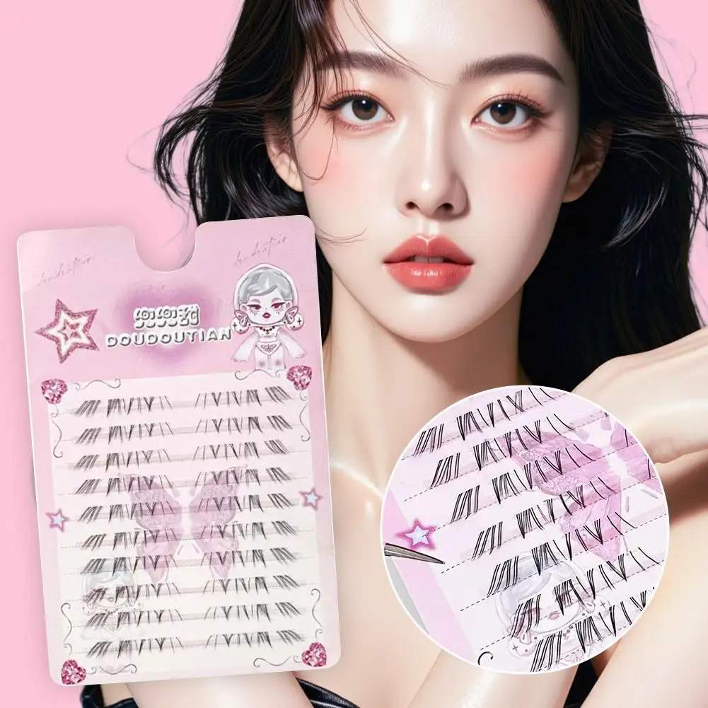 Bricolage faux cils boucle naturelle segmenté unique bande dessinée cadeau cils agrandir poupée Style quotidien yeux maquillage cils sous B4U5