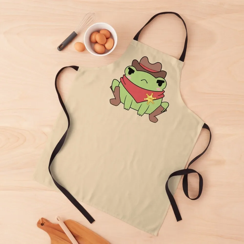 

Cute Cowboy Frog Apron Professional Barber Kitchen Supplies Idea Goods Men's Kitchen Korean Apron