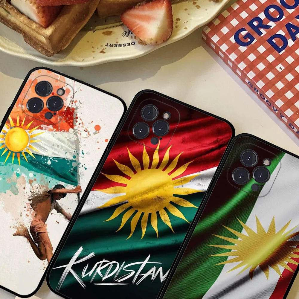 

K-Kurdistan Flag Phone Case For IPhone 16 15 14 11 12 13 Mini Pro XS Max Cover 6 7 8 Plus X Funda Shell