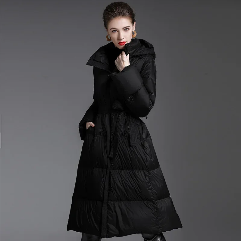 Fashion Winter Ski Parka Ski Warm Hoodies Down Jackets Fashion Windproof Black Winter Coat Women