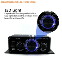 AK-170 Mini HiFi stereo audio amplifier Bluetooth 200W +200W 12V dual channel power supply home car slightly with RCA input gift