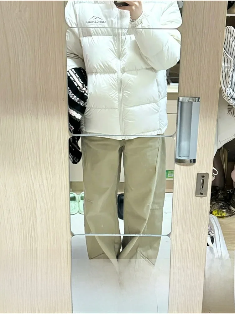 

Прямые джинсовые джинсы с высокой талией, женские пригородные брюки цвета хаки, осень-зима, утягивающие широкие джинсы, уличные джинсы