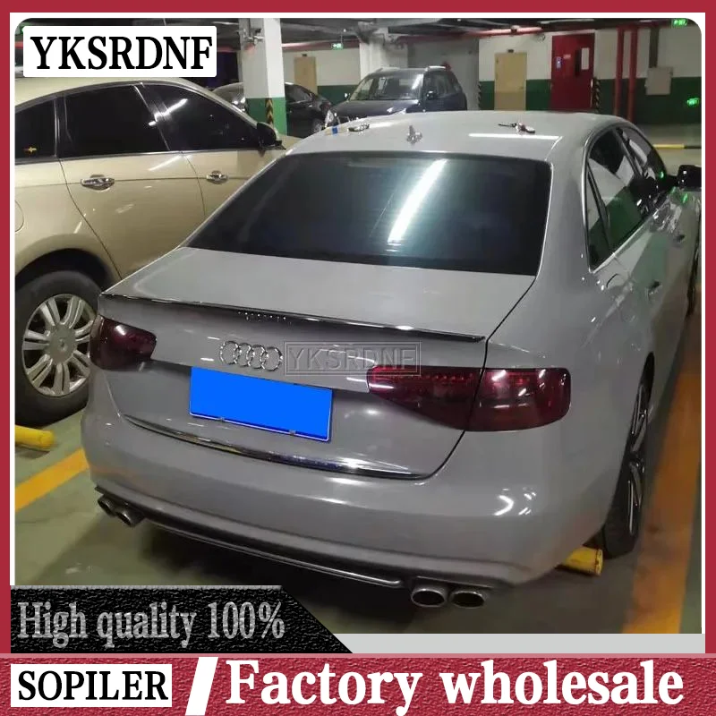 For Audi A4 B8 B8.5 Spoiler 2009 2010 2011 2012 2013 2014 2015 2016 ABS Plastic Unpainted Tail Wing Primer Color Rear Spoiler