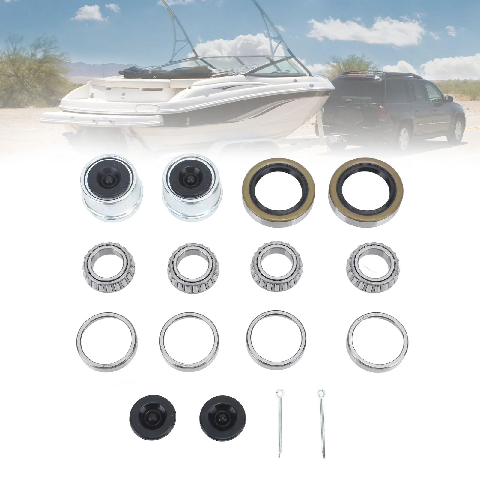 Axles Trailer Wheel Hub Leak Proof Rubber Plugs Trailer Axle Bearing Kit Low Noise for 1‑1/16in 2000 To 2200 Lbs Axle