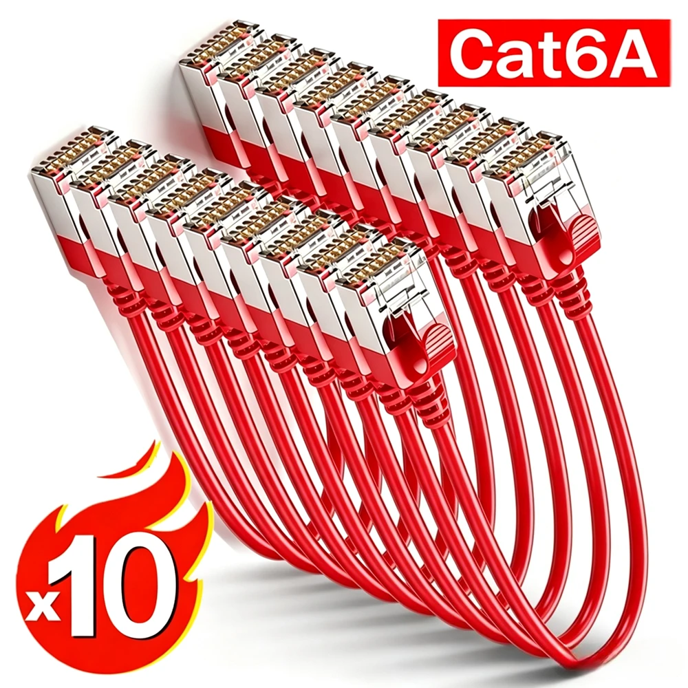 10-1PCS CAT6a Ethernet Cable LAN Super Light Cord UTP 10Gbps 550MHz High-speed Slim Ethernet Network Cable for PC Laptop Router