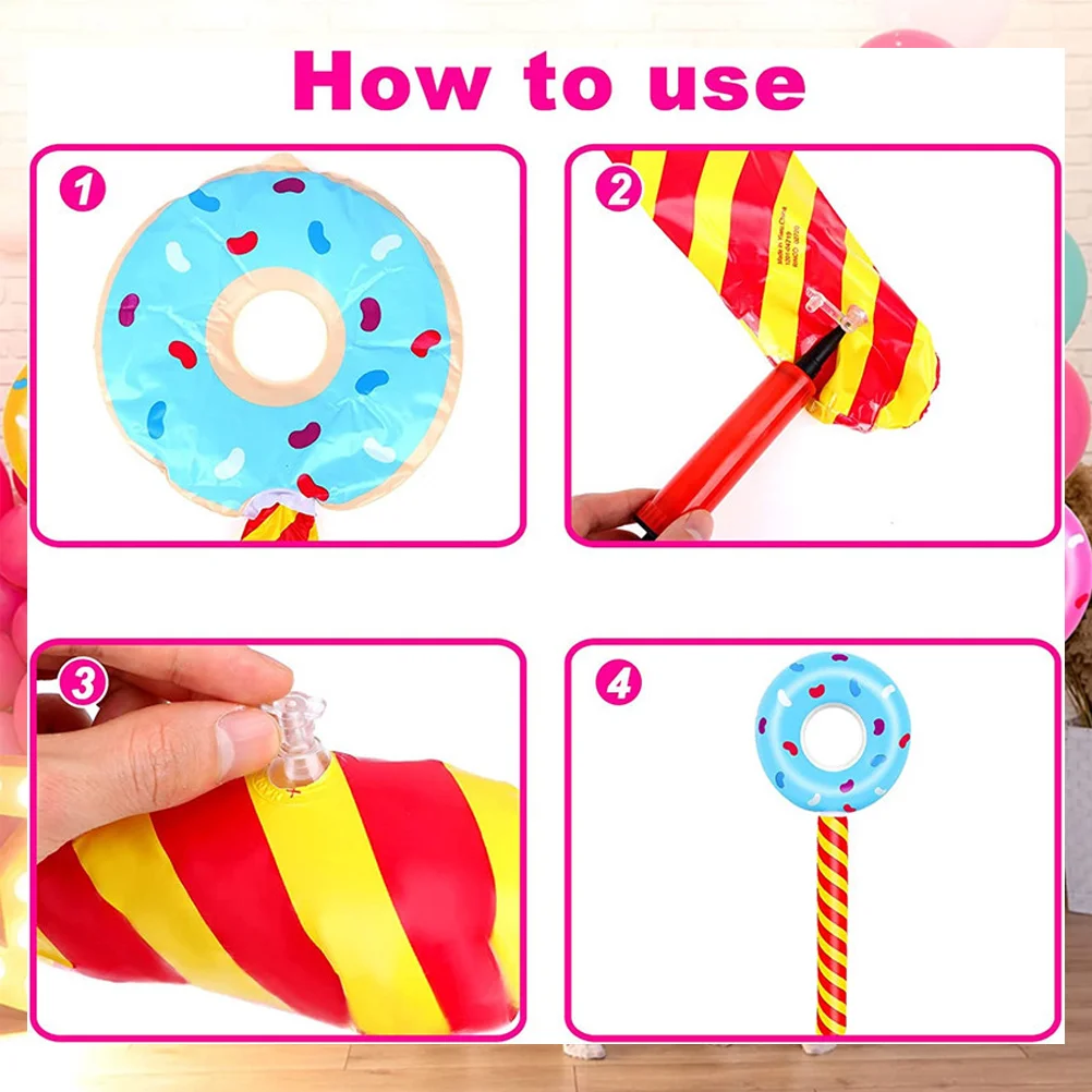 Toy Noise Makers Inflatable Candy Party Supplies Pvc Donut Decorations for Birthday Pool