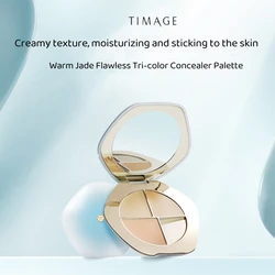 TIMAGE Tri-Color Concealer Palette Facial Concealer Covers Spots Acne Dark Circles Creamy texture Moisturizing Skin-Friendly