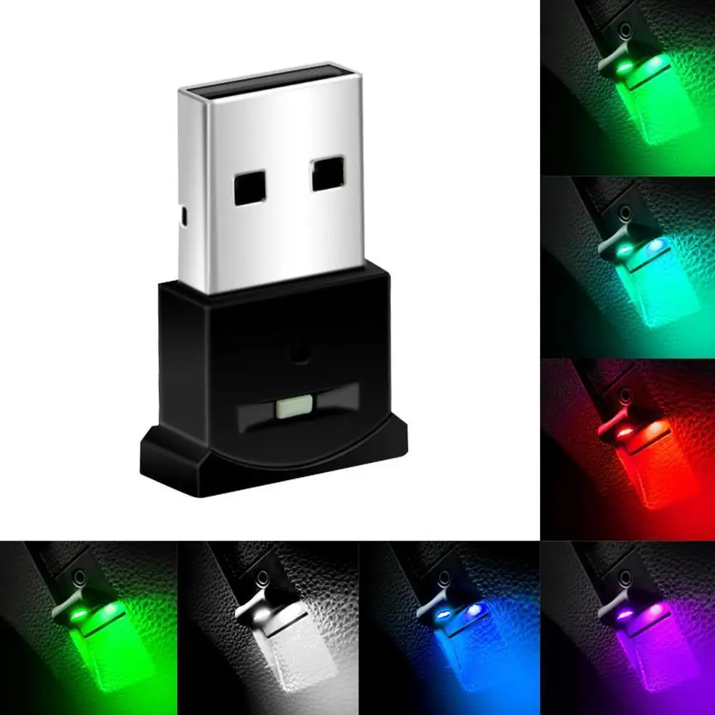 Mini USB LED Car Light 7 Colors Auto Atmosphere Neon Light Plug And Play Decoration Ambient Lamp Car Interior Lights Car-styling