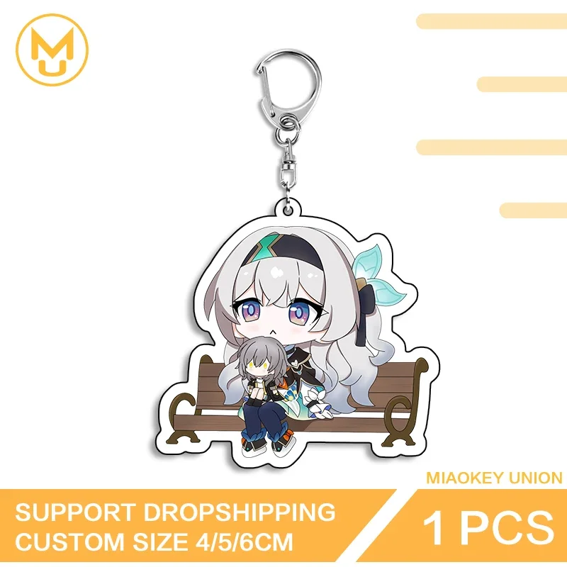 Creative Mini Firefly Honkai Star Rail Personality Keyring Double Sided Interesting Backpack Decor Collection Toys Hobbies