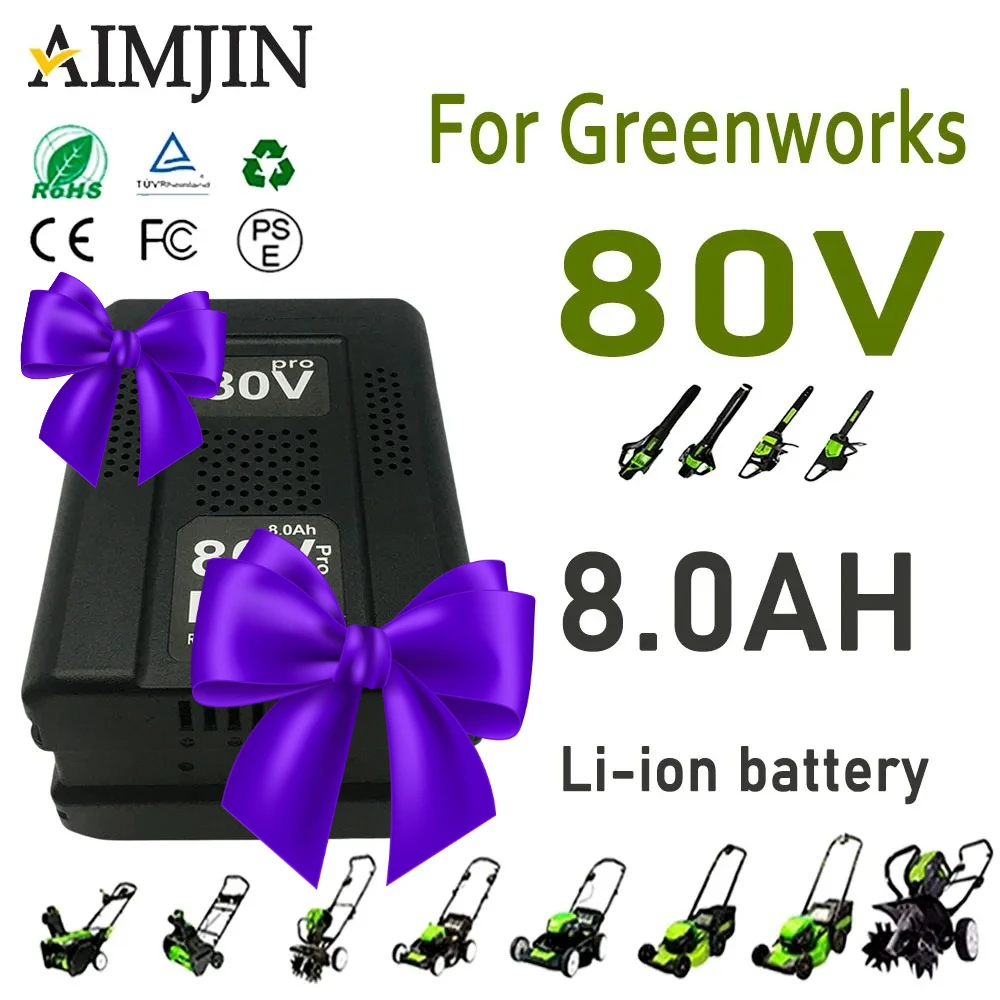 

80V 8000mAh Replacement Battery,for Greenworks PRO 80V Li-ion Battery GBA80150 GBA80150 GBA80200 GBA80250 GBA80300 GBA80500