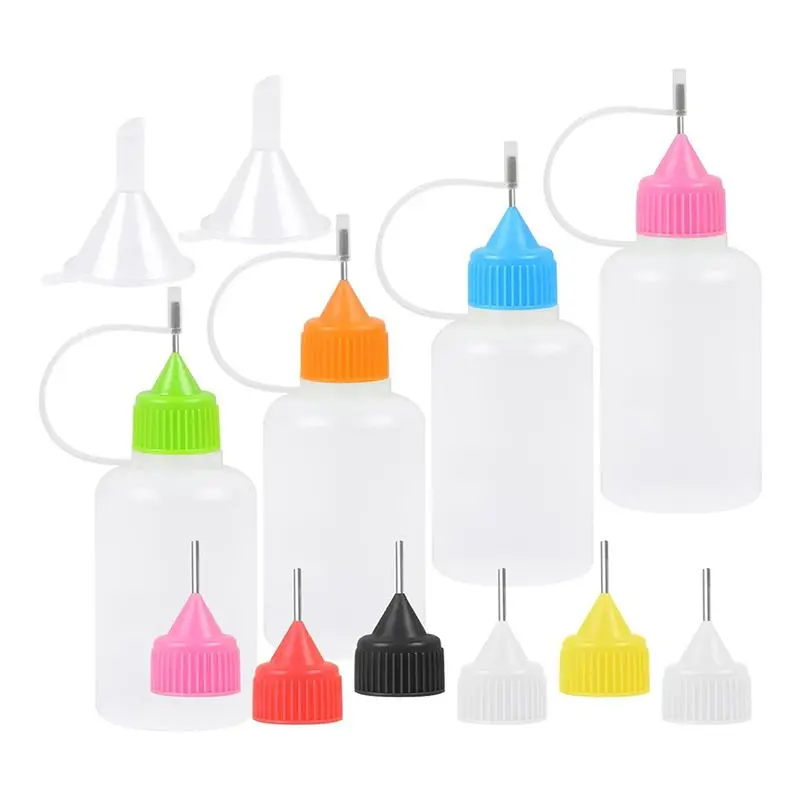 A84X-Precision Needle Tip Glue Applicator Bottles, For DIY Quilling Papercraft Glue Ink Liquid Acrylic Painting
