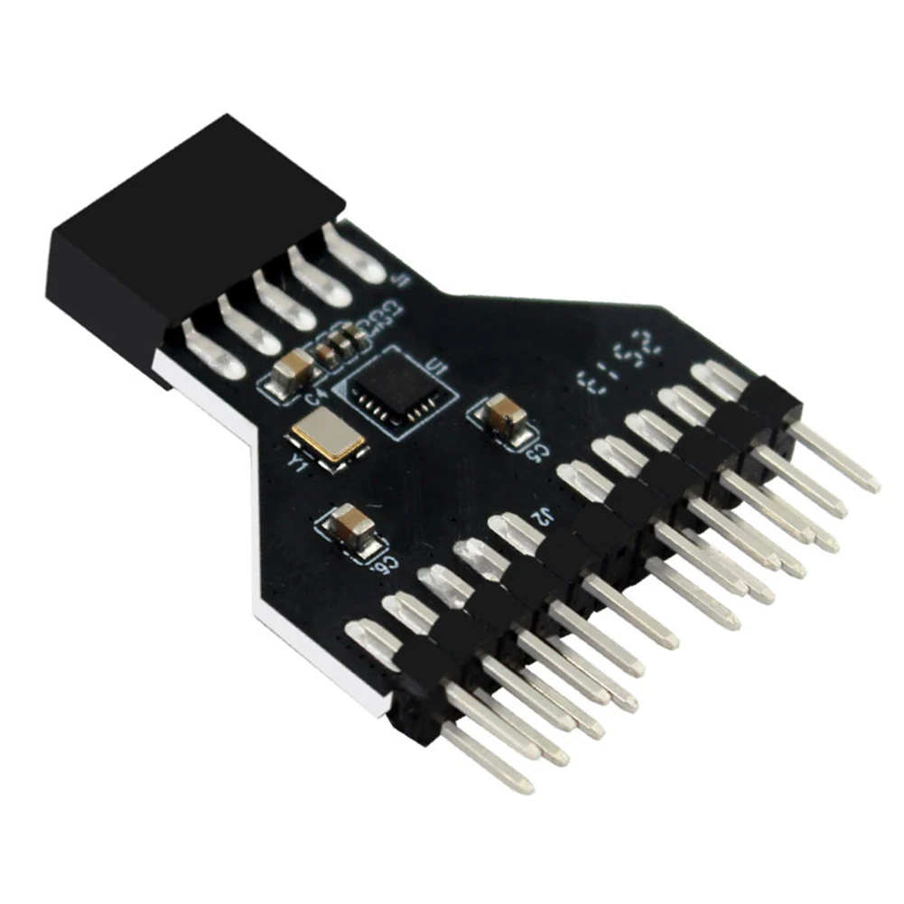 

Адаптер-переходник USB 2.0 (9-контактный) на USB 3.0 (19-контактный), разветвитель USB 2.0 (9-контактный) на 2 порта USB, удлинительный кабель-адаптер для материнской платы