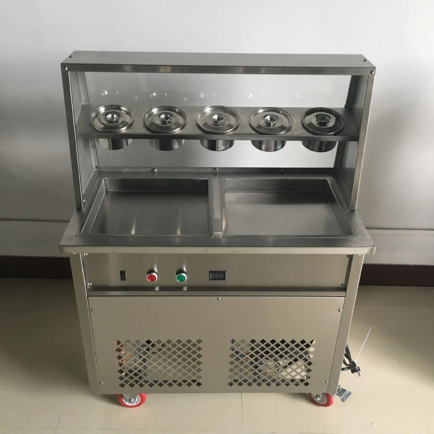Ice roll frying machine Commercial single pot yogurt frying machine Swirl ice cream machine