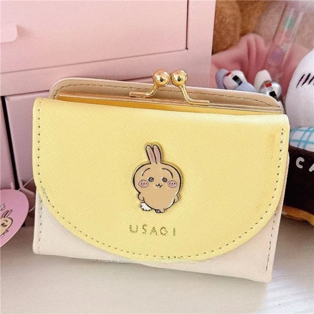 

Chiikawa Usagi Wallet Card Holder Kawaii 2-in-1 Purse Cute Portable Card Case Girls Students Cash Coin ID Card Storage Organizer